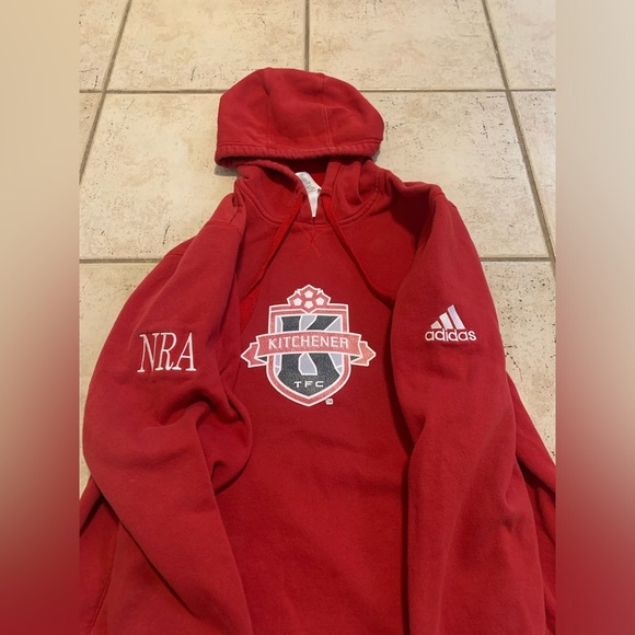 Adidas Kitchener TFC Red Hoodie Sweatshirt - Men's/Unisex Large - Picture 3 of 6